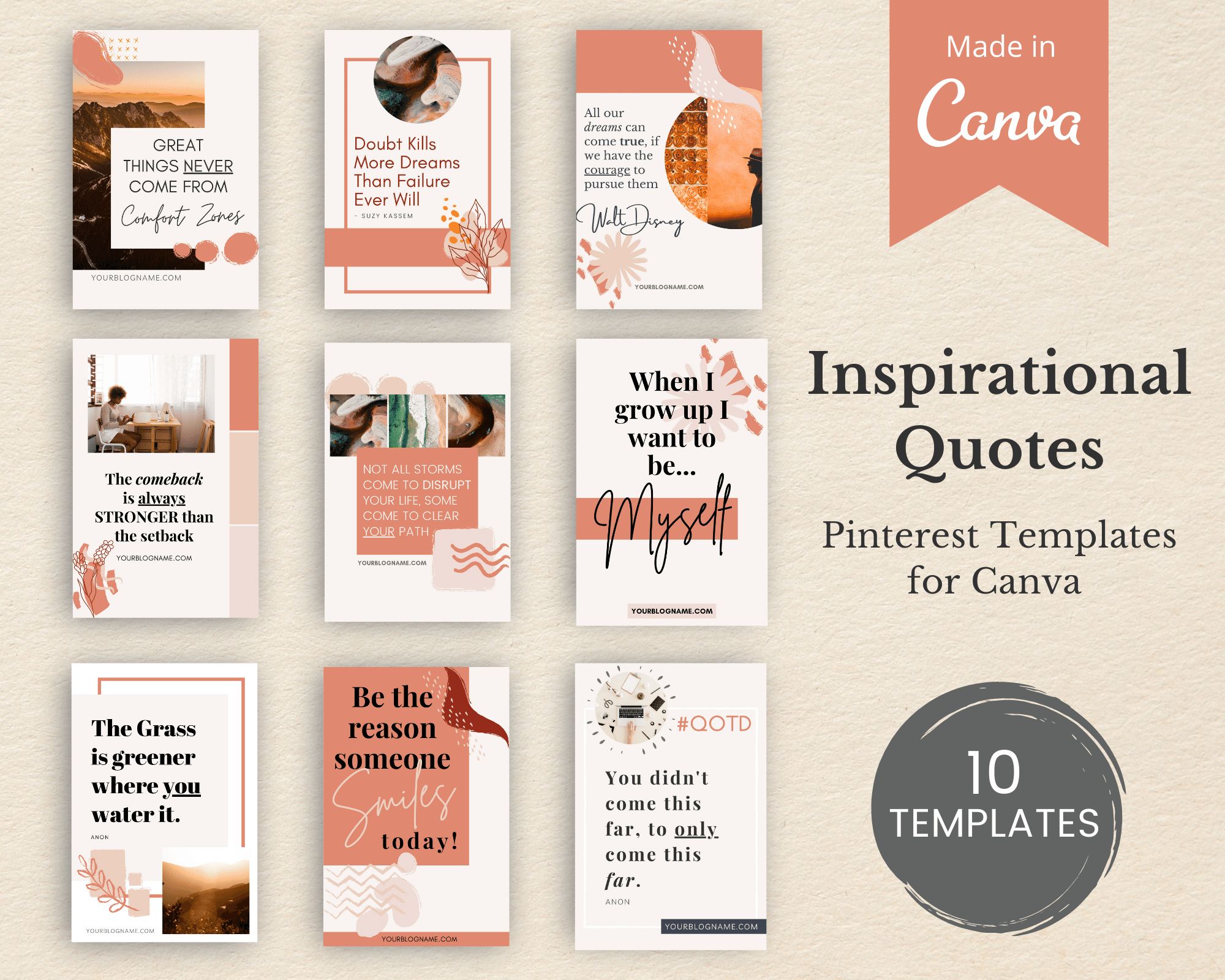 10 Inspirational Quote Templates For Pinterest Faramagan Studio